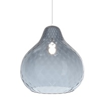 Lampada a sospensione linea vintage vetro azzurro zaffiro 31cm 1191CR/SG-ZA DRESS TOP LIGHT