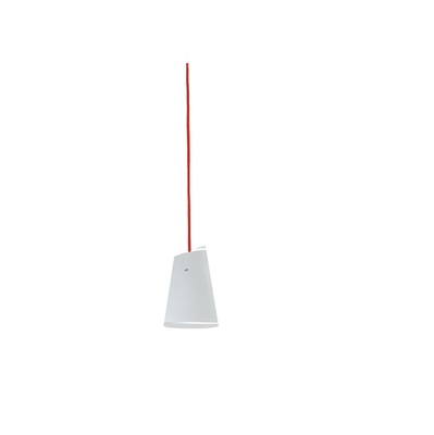 Lampadario a sospensione vetro 18cm trapezio bianco cavo rosso 41953 LUCI MODERNE