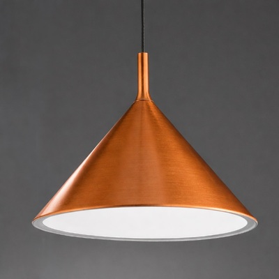 Lampadario finitura metallica rame a forma di cono 40cm  44406