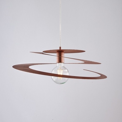 Lampadario spirale rame sospensione moderna in metallo effetto molla  42385