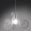 Altra foto Lampadario design ricciolo bianco satinato moderno in plastica