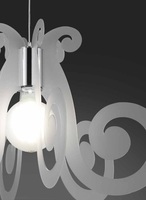 Lampadario design ricciolo bianco satinato moderno in plastica MI/S/64/SA MIZAR LINEA ZERO