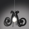 Lampadario moderno grigio scuro fum&egrave; ricciolo acrilico MI/S/64/FU MIZAR LINEA ZERO