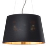 Particolare di Lampadario riflessi caldi 6 luci paralume trapezio nero oro 60cm NORDIK SP6 IDEAL LUX