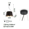 Ulteriore dettaglio di Lampadario riflessi caldi 6 luci paralume trapezio nero oro 60cm NORDIK SP6 I