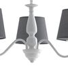 Ulteriore dettaglio di Lampadario romantico chic bianco 3 luci tessuto grigio camera da letto salott