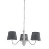 Lampadario romantico chic bianco 3 luci tessuto grigio camera da letto salotto ingresso  43854
