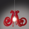 Altra foto Lampadario moderno rosso fluorescente ricciolo acrilico