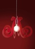 Lampadario moderno rosso fluorescente ricciolo acrilico MI/S/64/RF MIZAR LINEA ZERO