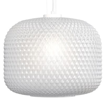 Lampadario rotondo moderno vetro bianco satinato sfaccettato 40cm 42638 LUCI MODERNE