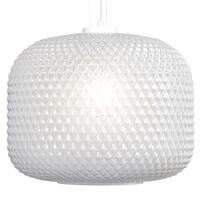 Lampadario rotondo moderno vetro bianco satinato sfaccettato 40cm 42638 LUCI MODERNE