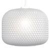 Lampadario rotondo moderno vetro bianco satinato sfaccettato 40cm 42638 LUCI MODERNE