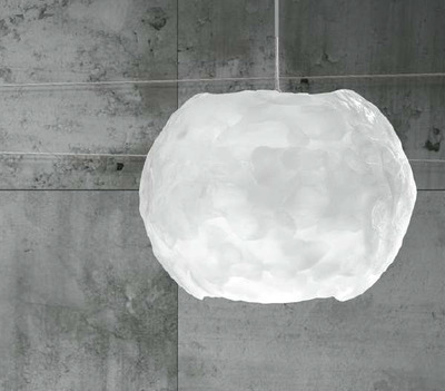 Lampadario in acrilico bianco a forma di sfera aperta da 45cm 3 luci E27 39210 LUCI MODERNE