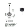 Misure Lampadario a sfera in rete metallica 29cm cucine ingressi bagni NET SP