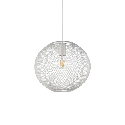 Lampadario bianco a sfera in rete metallica 29cm cucine ingressi bagni NET SP1 D29 BIANCO IDEAL LUX