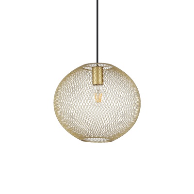 Lampadario Elegante sfera NET 29cm Finitura Oro Opaco e Design a Rete NET SP1 D29 ORO IDEAL LUX