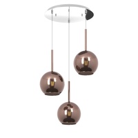 Lampadario sfere moderne grappolo ballon rame 3 luci E27  43843