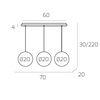 Immagine aggiuntiva di Lampadario sfere 20cm a sospensione con fili lineare multicolore  42491