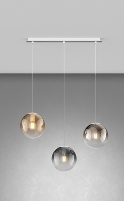 Lampadario sfere 20cm a sospensione con fili lineare multicolore  42491