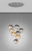 Lampadario a grappolo composizione 8 sfere in vetro pendenti  42503