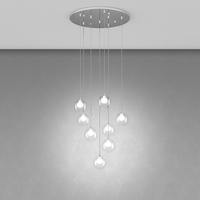 Lampadario con sfere pendenti 8 luci interno bianco 1206CR/S8 INSIDE TOP LIGHT