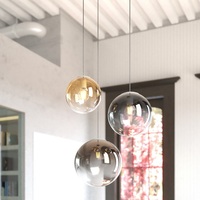 Lampadario moderno 3 sfere vetro design 30/25/20cm grappolo  42492