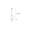 Particolare di Lampadario verticale vetro minimal quadro satinato  45656