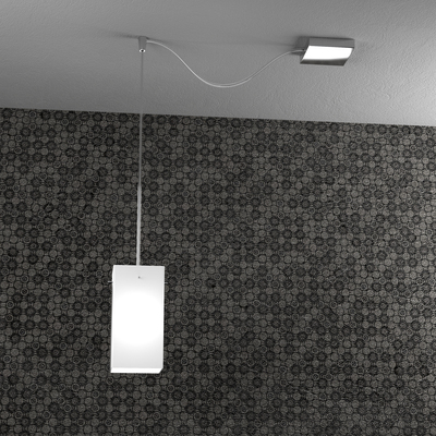 Lampadario decentrabile vetro quadro verticale minimal  45657