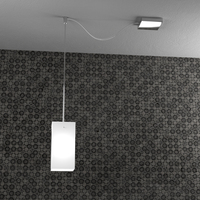 Lampadario decentrabile vetro quadro verticale minimal  45657
