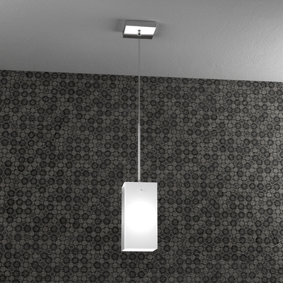 Lampadario verticale vetro minimal quadro satinato  45656