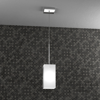 Lampadario verticale vetro minimal quadro satinato  45656