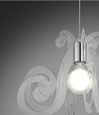 Lampadario acrilico trasparente design riccioli diametro 64 cm MI/S/64/TR MIZAR LINEA ZERO