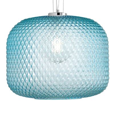 Lampadario sfera a fascia rotonda sospensione blu moderna 40cm 42639 LUCI MODERNE