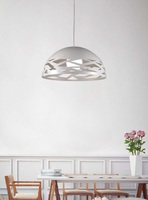 Sospensione lampadario a cupola metallo bianco taglio laser 50cm  41401
