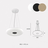 Lampadario moderno rotondo bombato con bottone rientrato 1217/SM BENNY TOP LIGHT