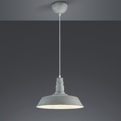 Lampadario a sospensione in metallo stile industrial color cemento a cappello 41853 LUCI MODERNE