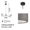 Immagine aggiuntiva di Lampadario triangolo cemento moderno industrial 25x12,5 OIL-6 SP1 IDEAL LUX