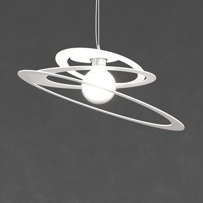 Lampada a sospensione bianca 50cm design cerchi concentrici 1197/S50-BI BUNGEE TOP LIGHT