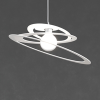 Lampada a sospensione bianca 50cm design cerchi concentrici 1197/S50-BI BUNGEE TOP LIGHT