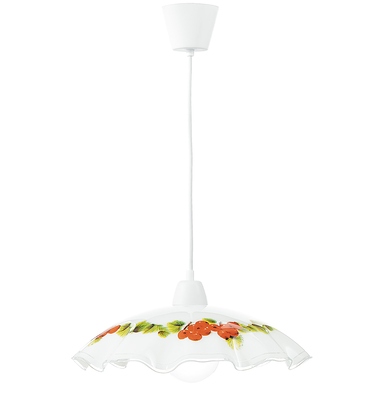 Lampadario a sospensione frutta vetro ondulato decoro ribes rosso 42cm 40218 LUCI MODERNE