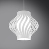 Lampadario sospensione decorativa design sinuoso bianco plastica  43278