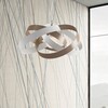 Lampadario a sospensione moderno tortora e bianco a fasce metalliche 40546 LUCI MODERNE