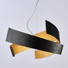 Lampadario moderno elegante nero interno oro spirale fasce  42387