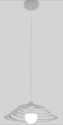 Sospensione cucina in metallo bianco spirale morbida molla 40cm 39860 LUCI MODERNE
