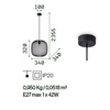 Misure Sospensione Design squadrato 29cm lampadario leggero ed easy in maglia