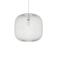 Sospensione Design squadrato Bianco 29cm lampadario leggero ed easy in maglia metallica NET SP1 D34 