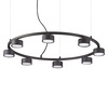 Immagine aggiuntiva di Lampadario nero design grande cerchio 76,5cm cilindretti MINOR ROUND SP8 IDEA
