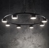 Lampadario nero design grande cerchio 76,5cm cilindretti 8 luci MINOR ROUND SP8 IDEAL LUX