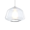 Lampadario piccolo vetro trasparente pi&ugrave; vetro bianco interno rosone cromato  43280