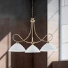 Immagine aggiuntiva di Lampadario ampio 3 luci avorio decap&egrave; vetri a cappello  43166